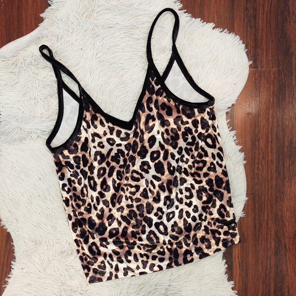 PINK Victoria's Secret Tops - PINK Victoria's Secret Leopard Velvety Tank Top